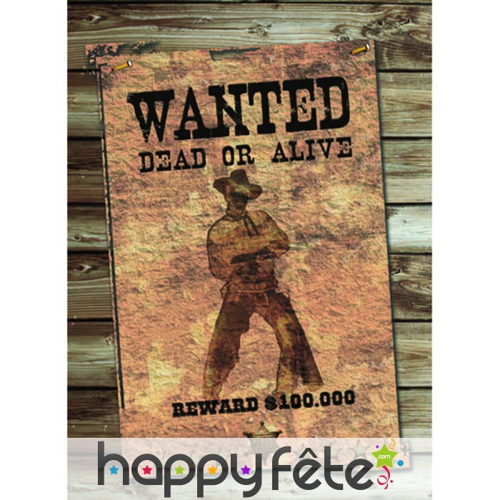 Cut out Wanted dead or alive de 41,5x30 cm