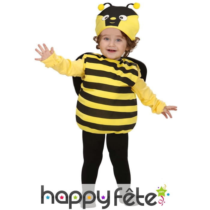 Costume petite abeille jaune et noire pour bébé