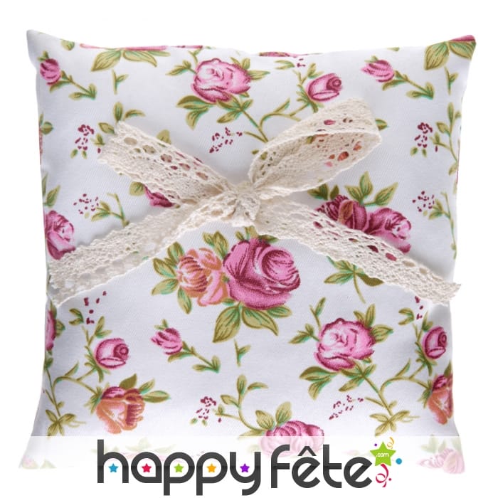 Coussin porte alliance fleuri