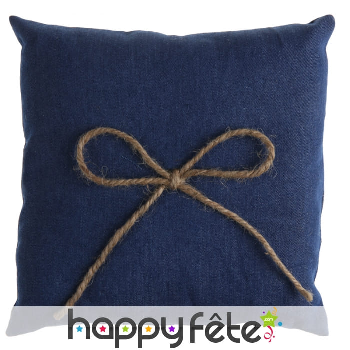 Coussin porte alliance jeans bleu