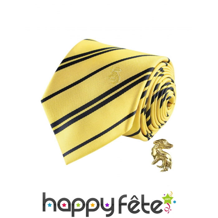 Cravate Poufsouffle avec pin's, deluxe