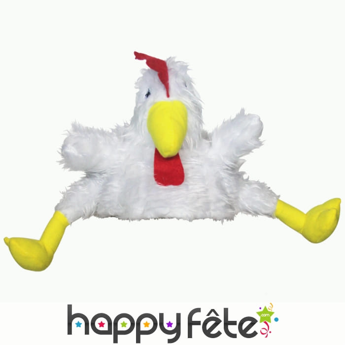 Chapeau poulet blanc pour adulte