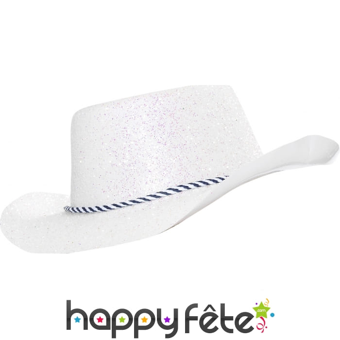 Chapeau plastique de cowboy paillette irise