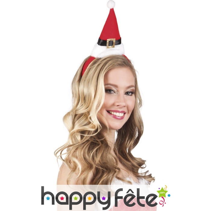Chapeau pointu de Mère Noël sur serre tête