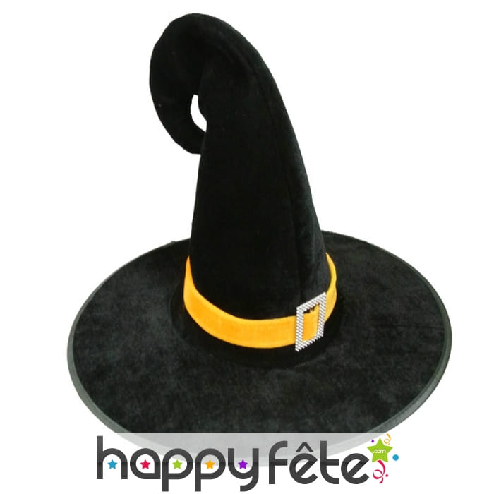 Chapeau pointu de sorcière noir en velours