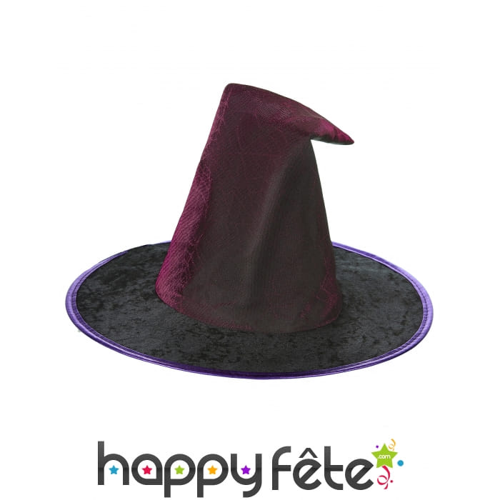 Chapeau pointu de sorcière reflets rose