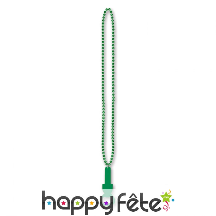 Collier pendentif décapsuleur vert, St Patrick