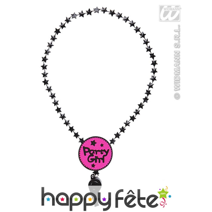 Collier " party girl" sifflet