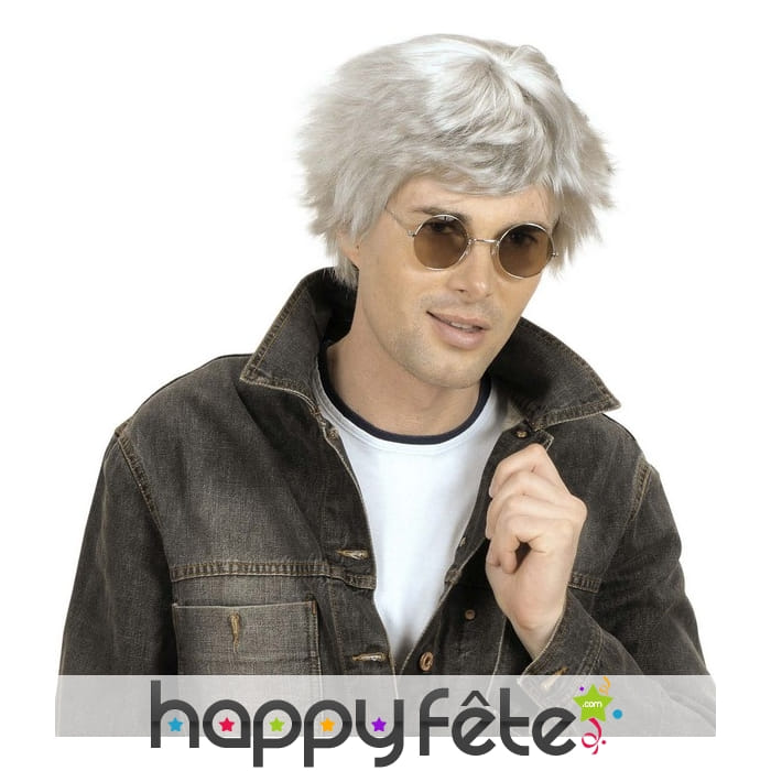 Courte perruque grise pour homme