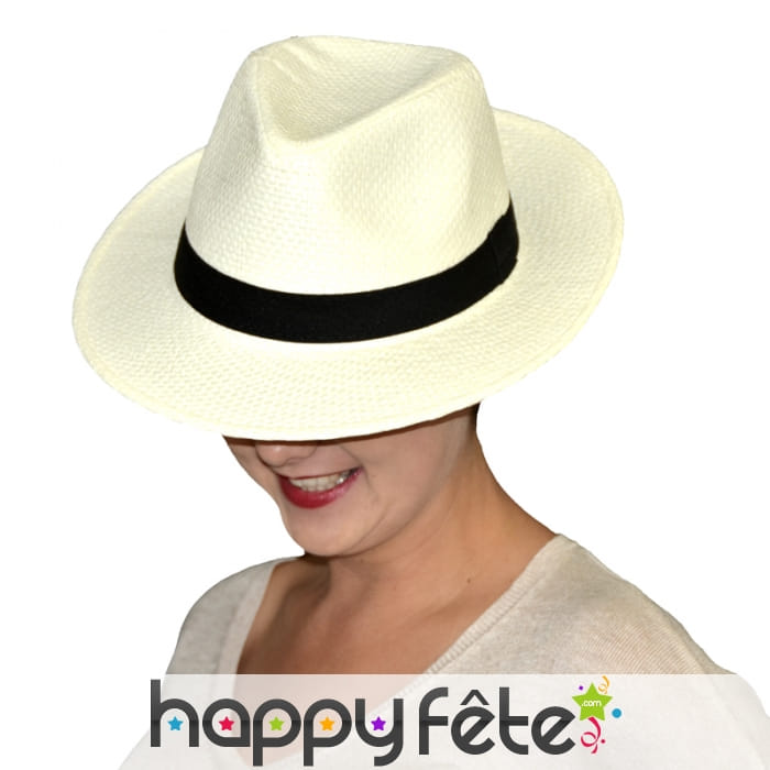 Chapeau panama ivoire en paille