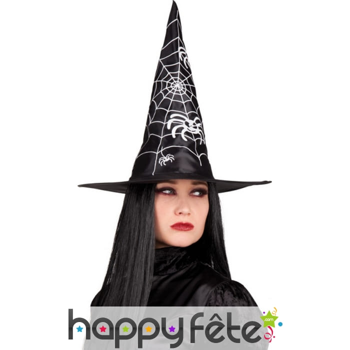 Chapeau pointu imprimé toile d'araignée