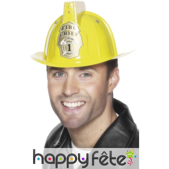 Casque pompier jaune adulte