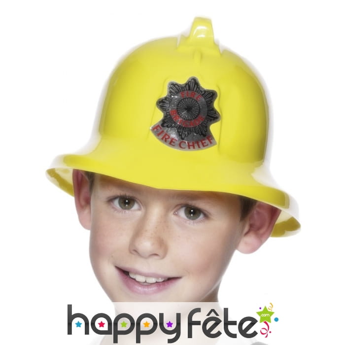 Casque pompier jaune enfant