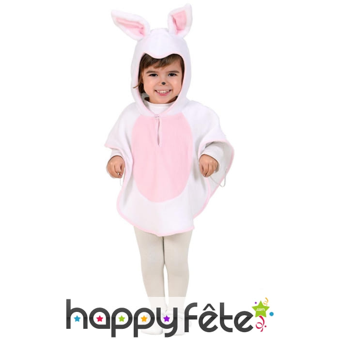 Combinaison petit lapin blanc et rose pour enfant