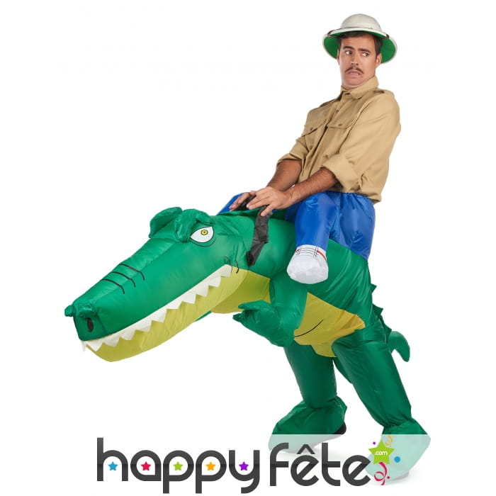 Costume Porte Moi gonflable de crocodile adulte