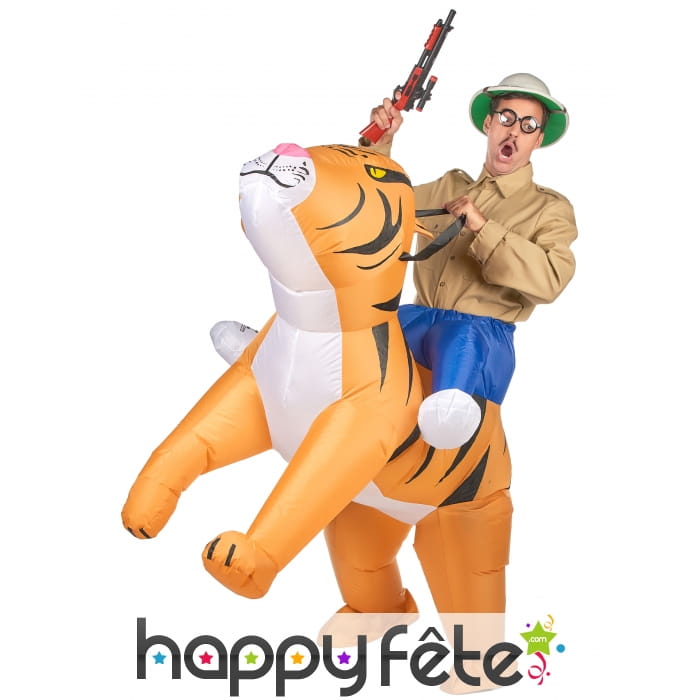 Costume Porte Moi gonflable de tigre pour adulte