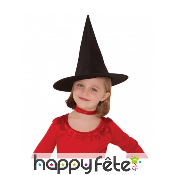 Chapeau pointu noir de sorcière pour enfant