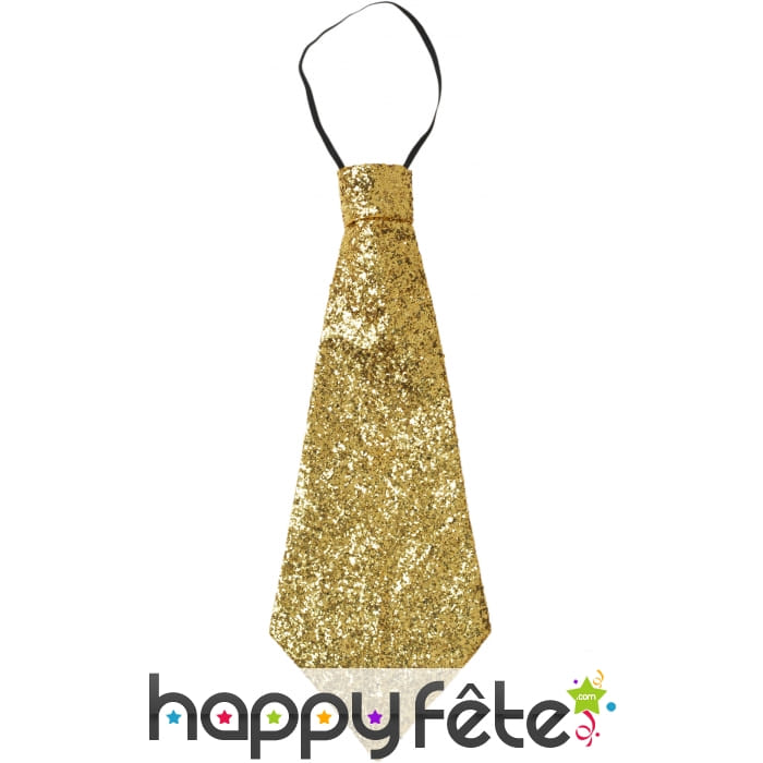 Cravate paillette or