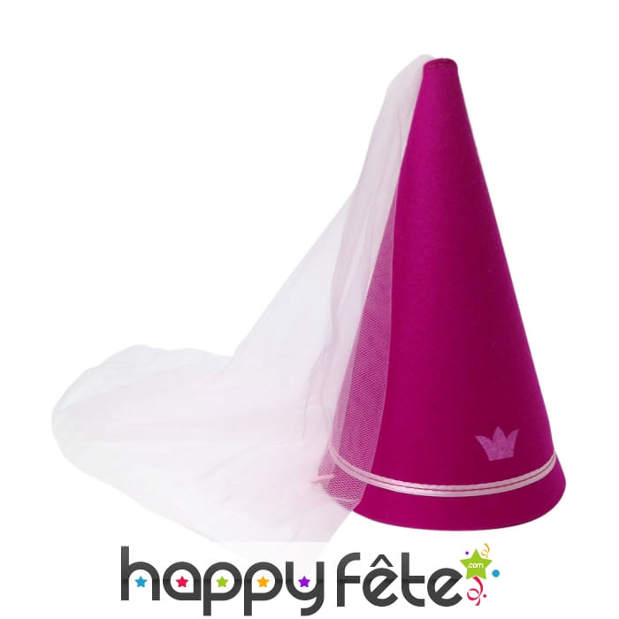 Chapeau pointu rose de princesse, artisanal