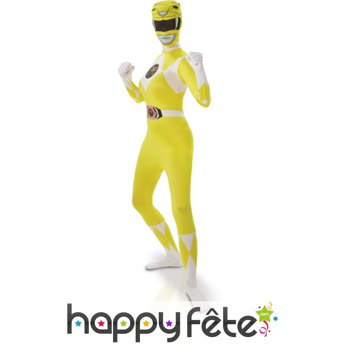 Costume power rangers jaune pour fille