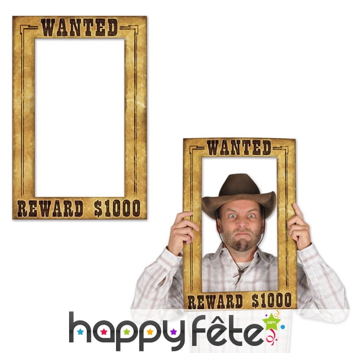 Cadre photo western wanted, 40x60cm