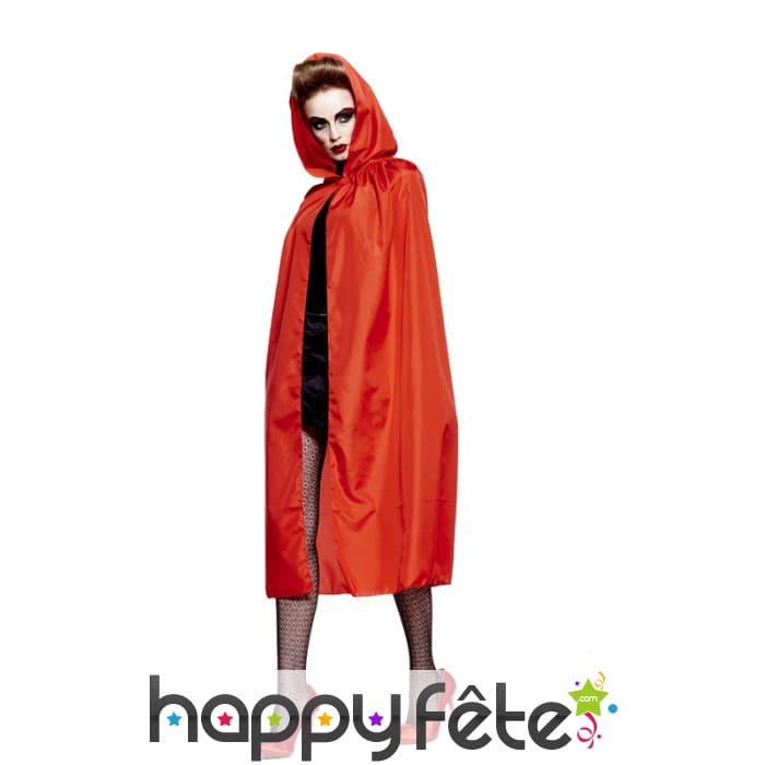 Cape rouge avec capuche pour adulte