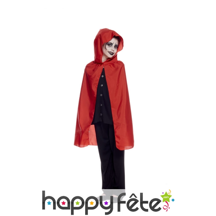 Cape rouge avec capuche pour enfant