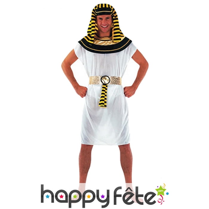 Costume robe blanche de pharaon pour homme