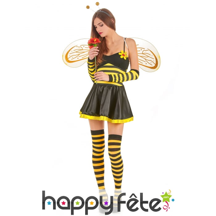 Costume rayé court d'abeille pour femme