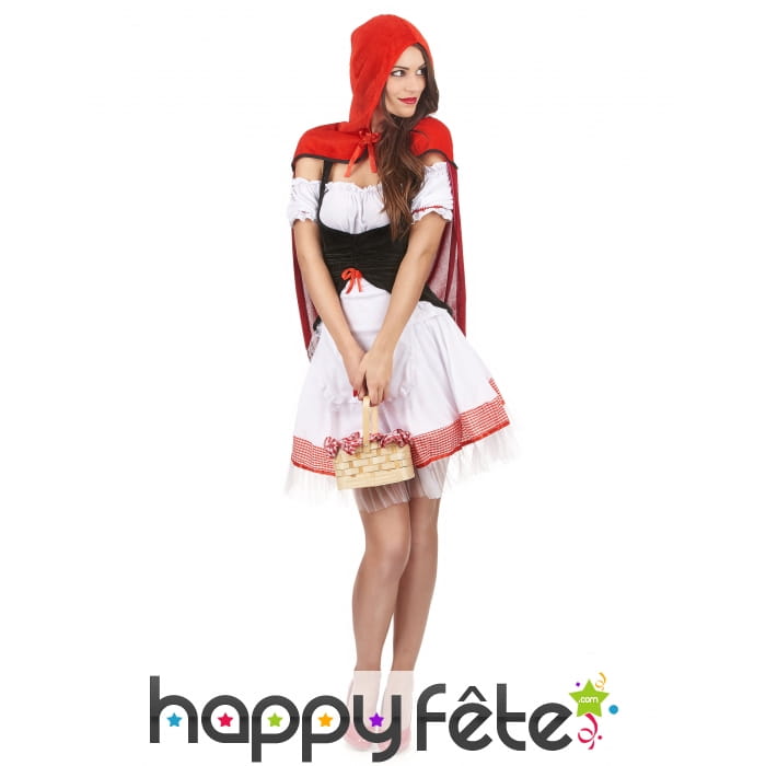 Costume robe courte de chaperon rouge pour femme