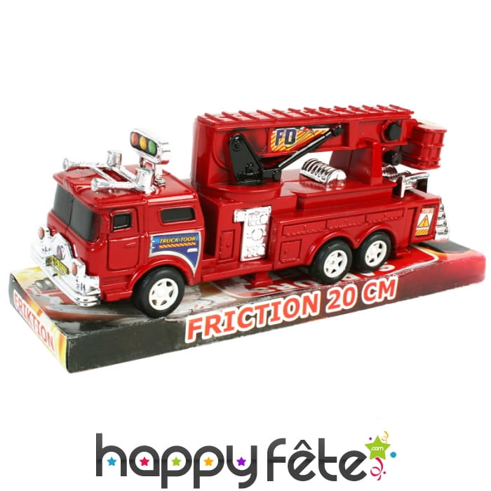 Camion rouge de pompier à rétro-friction