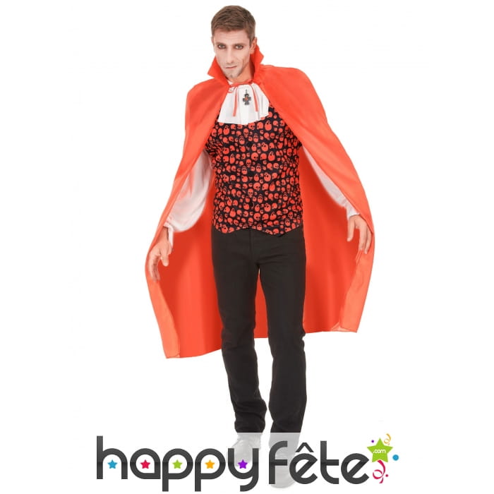 Cape rouge de vampire avec col, pour adulte