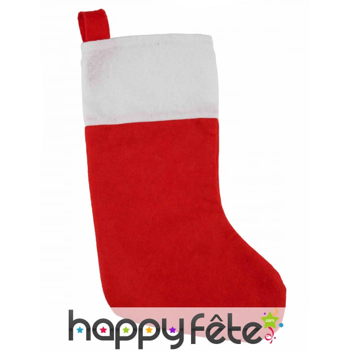 Chaussette rouge de Noël en feutrine, 37cm