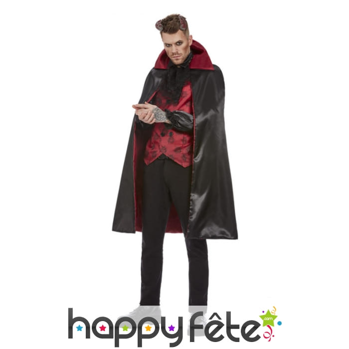 Chemise rouge de diable avec cape et cornes