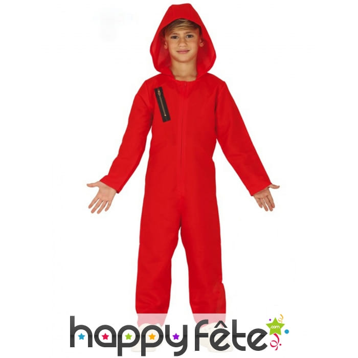 Combinaison rouge de braqueur pour enfant