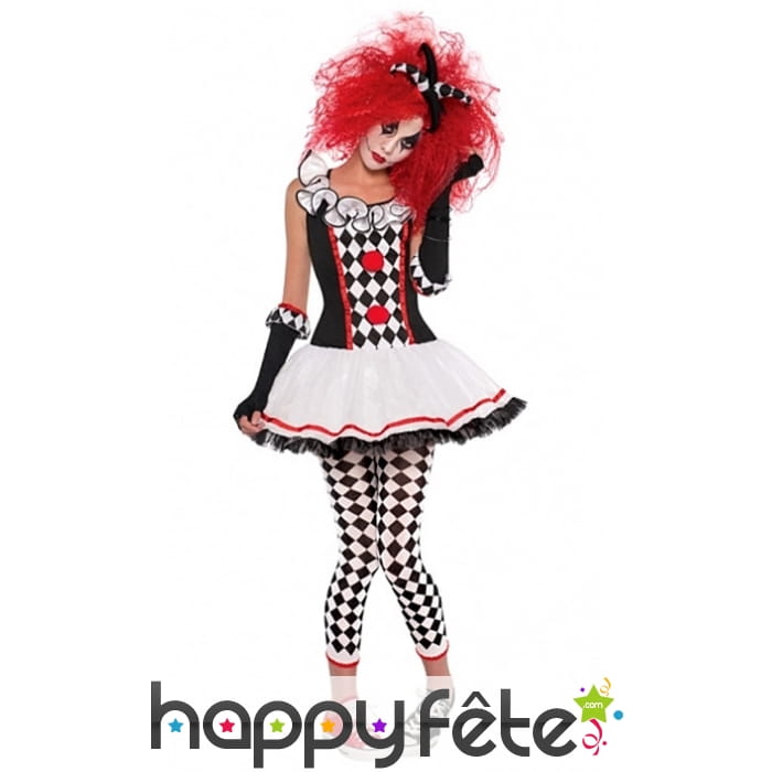 Costume robe d'adolescente arlequin