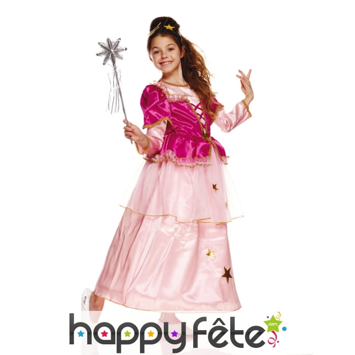 Costume robe de fée rose pour fillette