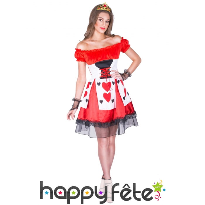Costume robe de la reine de coeur avec lacage
