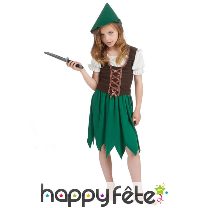 Costume robe de robin pour petite fille