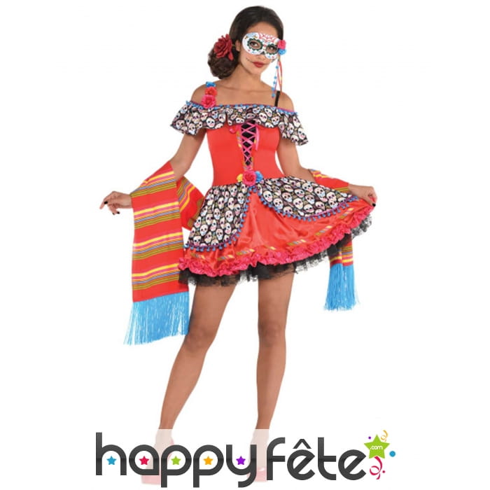 Costume robe Dia de los muertos