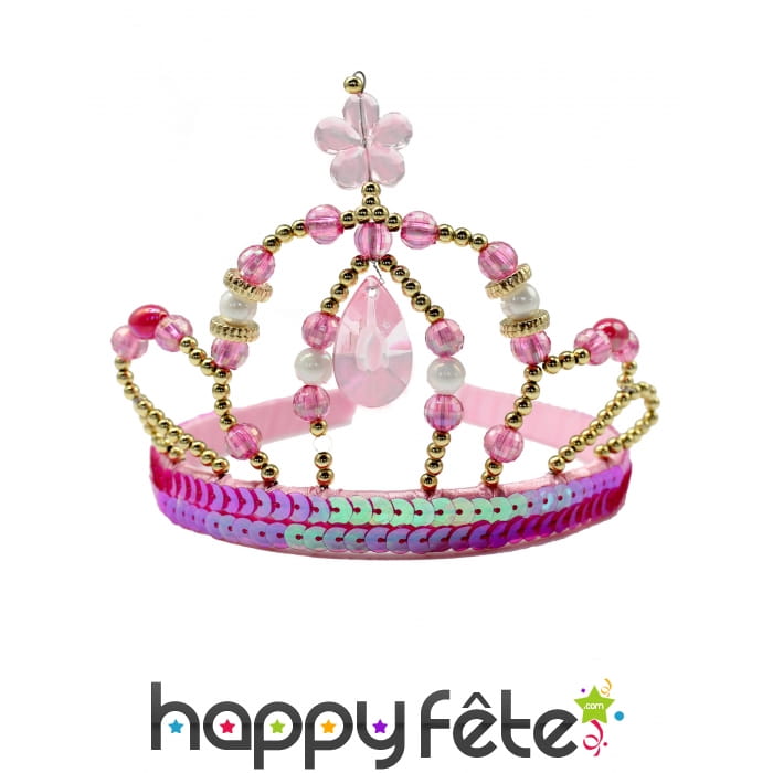 Couronne rose de princesse pour enfant