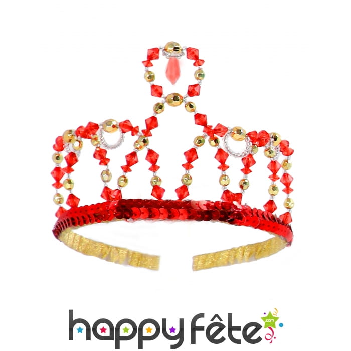 Couronne rouge de princesse pour enfant
