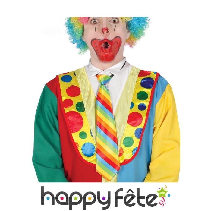 Cravate rayée de clown pour adulte