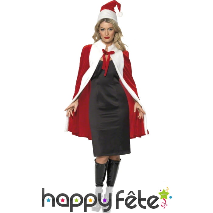 Cape rouge et blanche avec coiffe. Version luxe