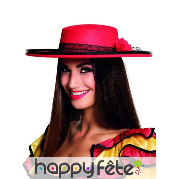 Chapeau rouge espagnole pour femme