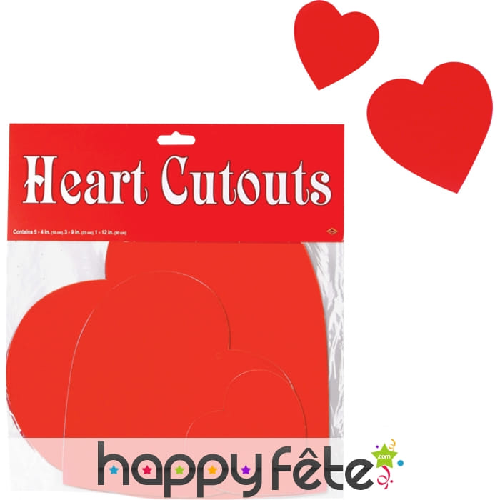 Coeurs rouges en cartons