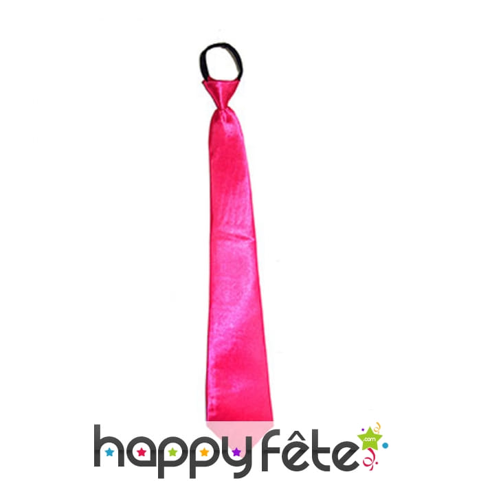 Cravate rose fluo
