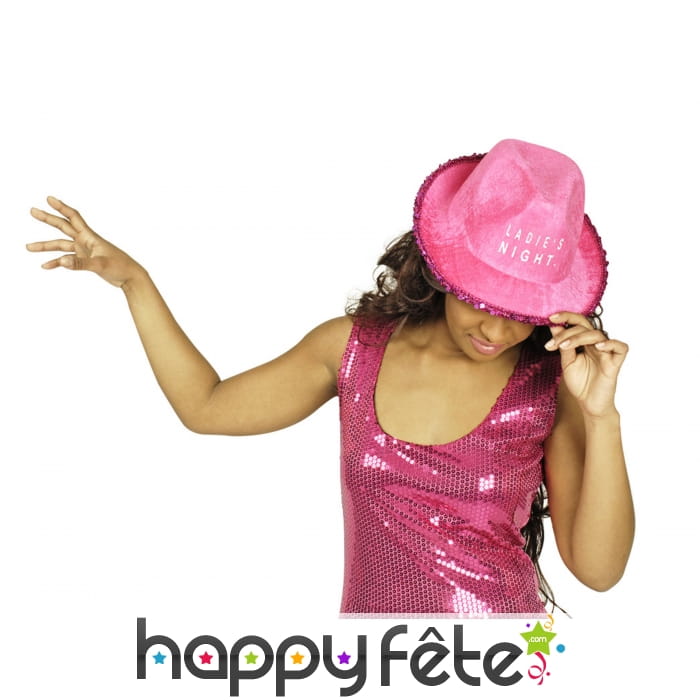 Chapeau rose Ladie's night lumineux