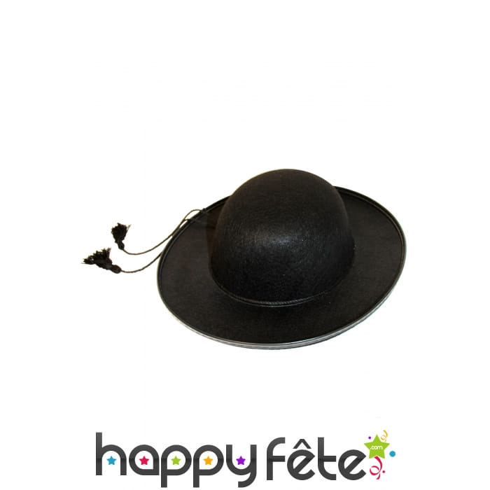 Chapeau rond noir uni de curé