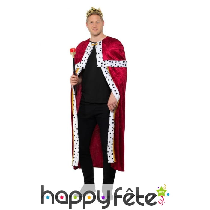 Cape Royale En Velours Rouge - Déguisement Roi Pour Halloween, Carnaval, Fêtes à Thème
